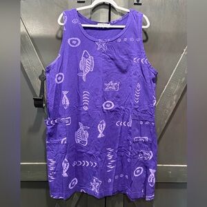 Ingear Resort Plus Size Fish Purple Swim Coverup Tunic